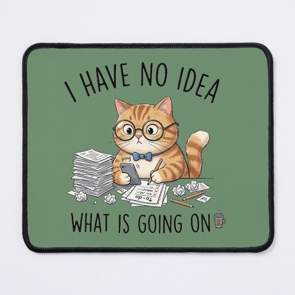Item preview, Funny Orange Cat I Have No Idea What Is Going On Office Work designed and sold by SoftAuraStudi0.