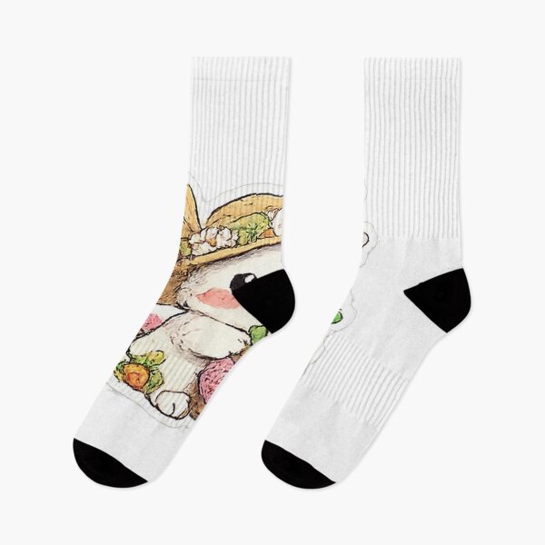 Item preview, Cute Bunny With Flower Basket Watercolor Sticker | Cottagecore Rabbit Spring Floral Aesthetic designed and sold by myteesmypassion.