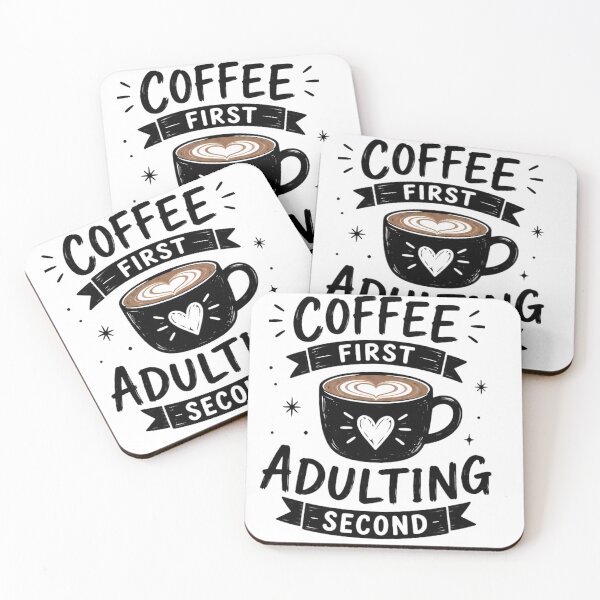 Item preview, Coffee First Adulting Second Funny Cute Coffee Lover Mug designed and sold by Flowing Colurs.