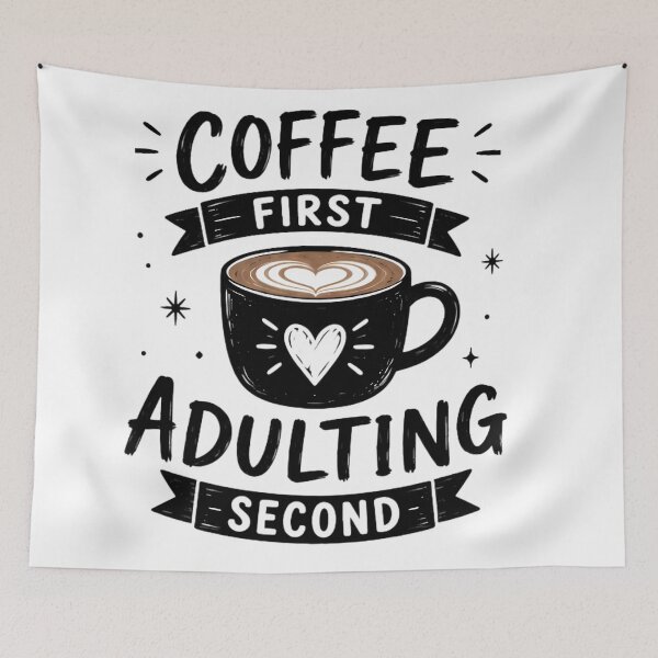 Item preview, Coffee First Adulting Second Funny Cute Coffee Lover Mug designed and sold by Flowing Colurs.