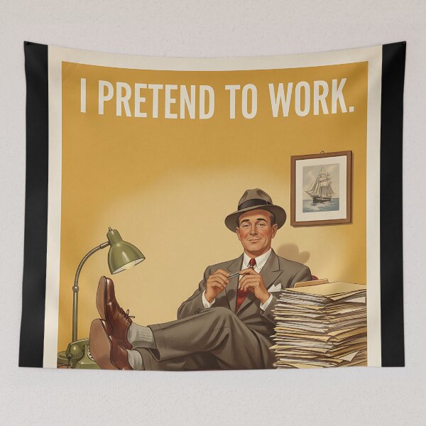 Item preview, I pretend to work Funny Vintage Retro Office Humor designed and sold by Retro-Anime9.