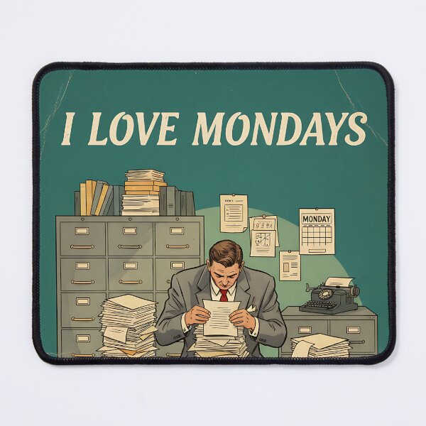 Item preview, I love mondays Funny Vintage Retro Office Humor designed and sold by Retro-Anime9.