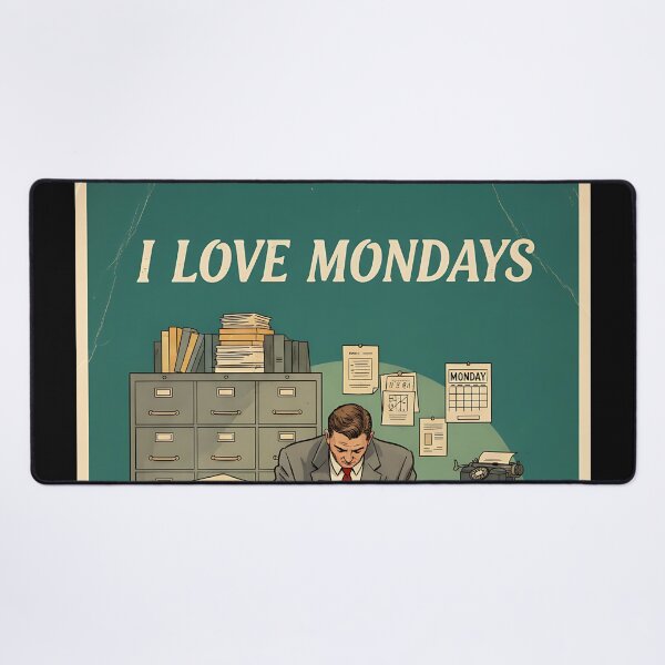 Item preview, I love mondays Funny Vintage Retro Office Humor designed and sold by Retro-Anime9.