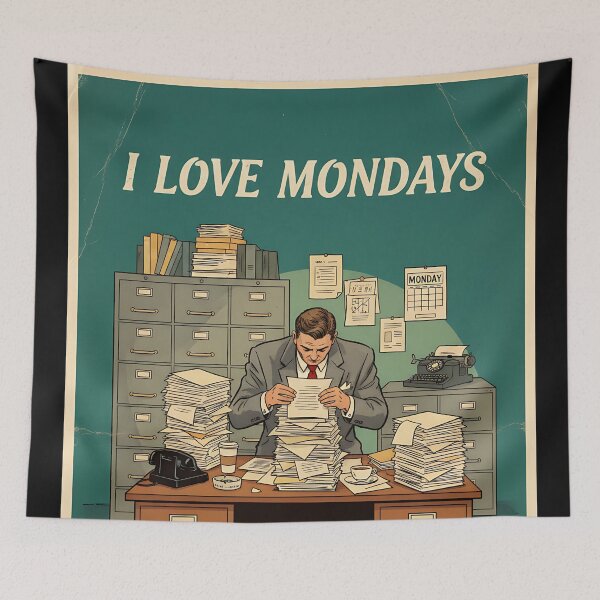 Item preview, I love mondays Funny Vintage Retro Office Humor designed and sold by Retro-Anime9.