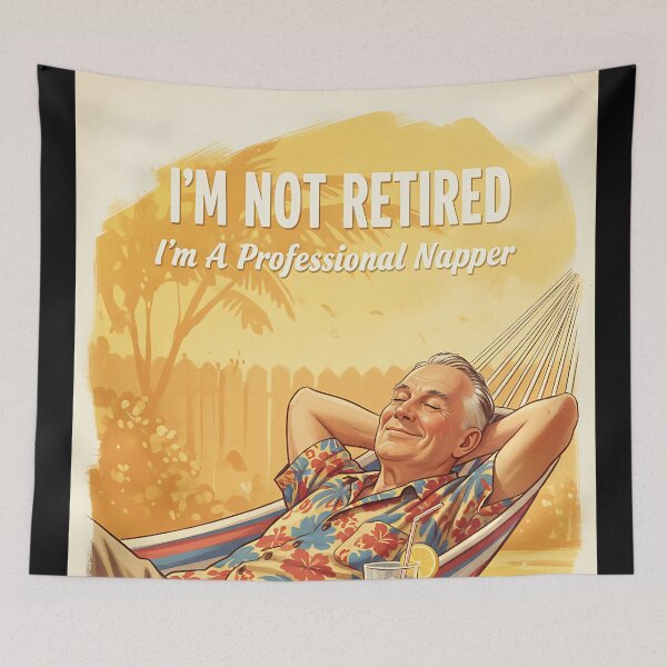 Item preview, I'm retired And Love Napping Vintage Retro Joke designed and sold by Retro-Anime9.