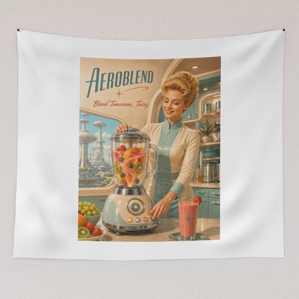 Item preview, Wall Art - Postcard - Aeroblend: Retro‑Futuristic Smoothie Vision designed and sold by ForeverPrintsOK.