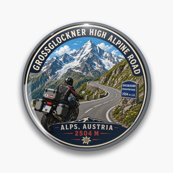 Item preview, Grossglockner High Alpine Road Austria Motorcycle Sticker TShirt 06 designed and sold by OuterShellUK.