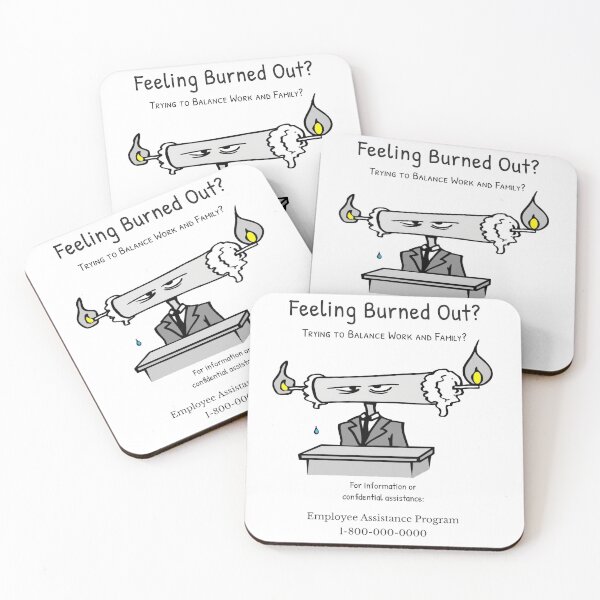 Item preview, Feeling Burned Out? Funny Work Life Balance Cartoon | The Functioning Collection designed and sold by WorkXPlay.