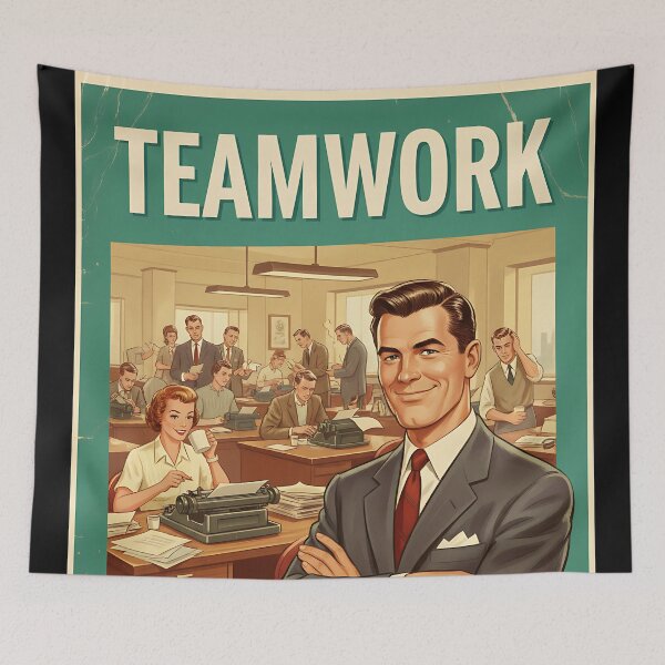 Item preview, Teamwork Funny Vintage Retro Office Humor designed and sold by Retro-Anime9.