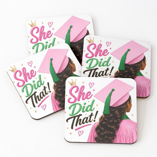 Item preview, She Did That! Pink and Green  designed and sold by EverMuse Studio.
