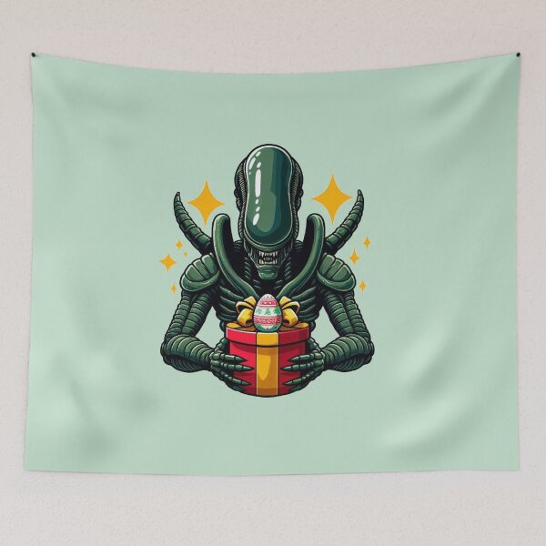 Item preview, Xenomorph Alien Christmas designed and sold by NerdiPop.