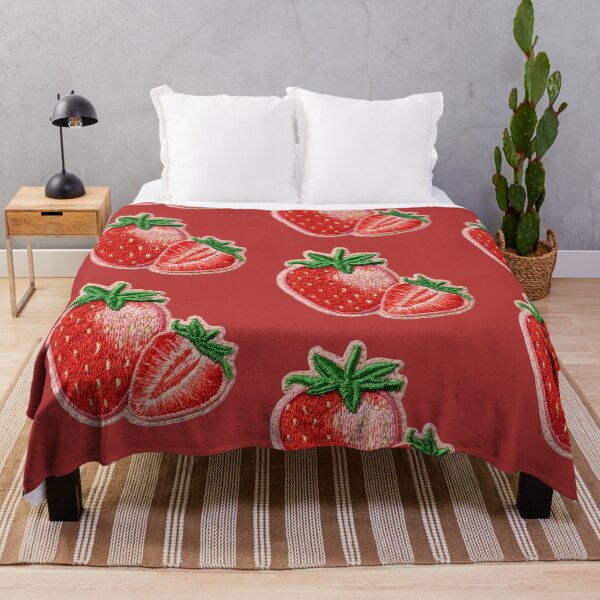 Item preview, Embroidered Strawberry Patch Art designed and sold by MegaNovaArt.