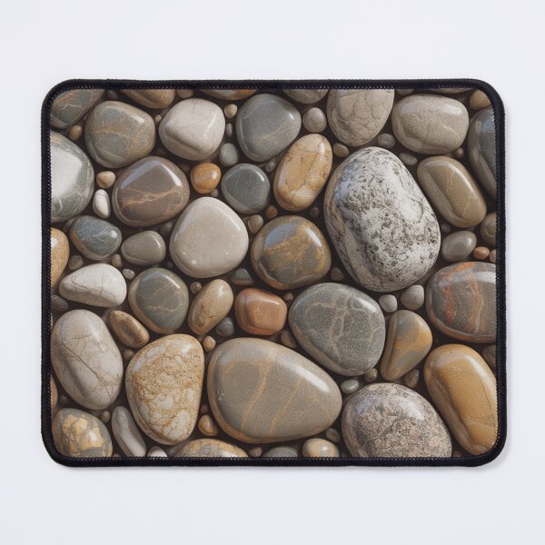 Item preview, Photorealistic Mixed River Pebble Pattern | Natural Grey Beige Stone Seamless Repeat designed and sold by Midnight Veil Designs.