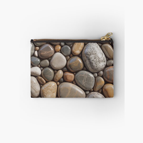 Item preview, Photorealistic Mixed River Pebble Pattern | Natural Grey Beige Stone Seamless Repeat designed and sold by Midnight Veil Designs.