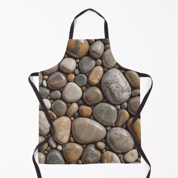 Item preview, Photorealistic Mixed River Pebble Pattern | Natural Grey Beige Stone Seamless Repeat designed and sold by Midnight Veil Designs.