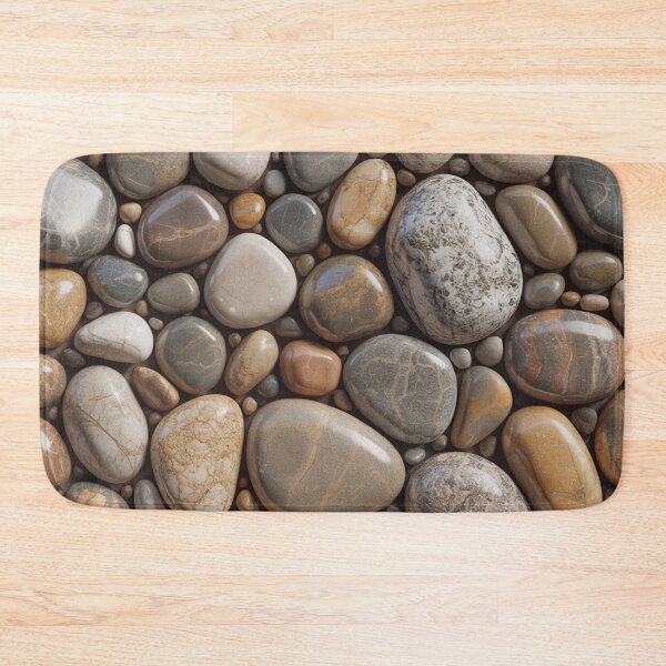 Item preview, Photorealistic Mixed River Pebble Pattern | Natural Grey Beige Stone Seamless Repeat designed and sold by Midnight Veil Designs.