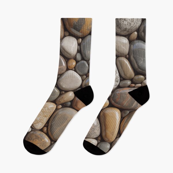 Item preview, Photorealistic Mixed River Pebble Pattern | Natural Grey Beige Stone Seamless Repeat designed and sold by Midnight Veil Designs.