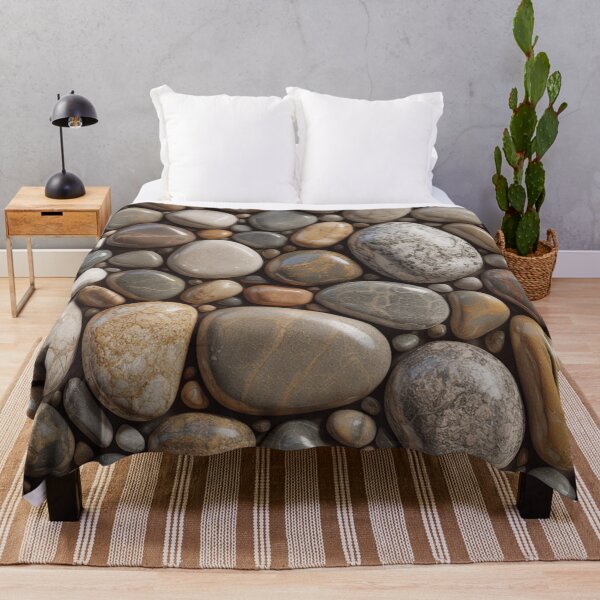 Item preview, Photorealistic Mixed River Pebble Pattern | Natural Grey Beige Stone Seamless Repeat designed and sold by Midnight Veil Designs.