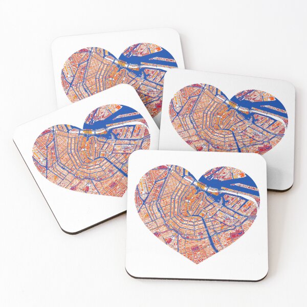 Item preview, Amsterdam Oranje Heart Map light – Dutch Football City Art designed and sold by BottleGnome.