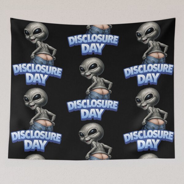 Item preview, Disclosure Day Funny Alien Mooning UFO Conspiracy designed and sold by phoebelevine.