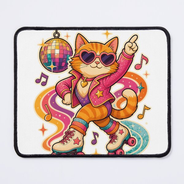 Item preview, Retro Roller Skate Cat designed and sold by EveryMeme.