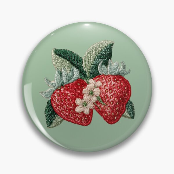 Item preview, Embroidered Strawberry Blossom Patch Art designed and sold by MegaNovaArt.