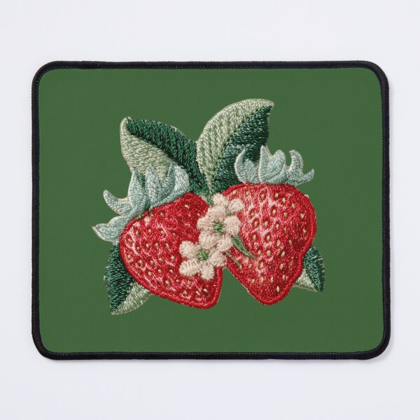 Item preview, Embroidered Strawberry Blossom Patch Art designed and sold by MegaNovaArt.