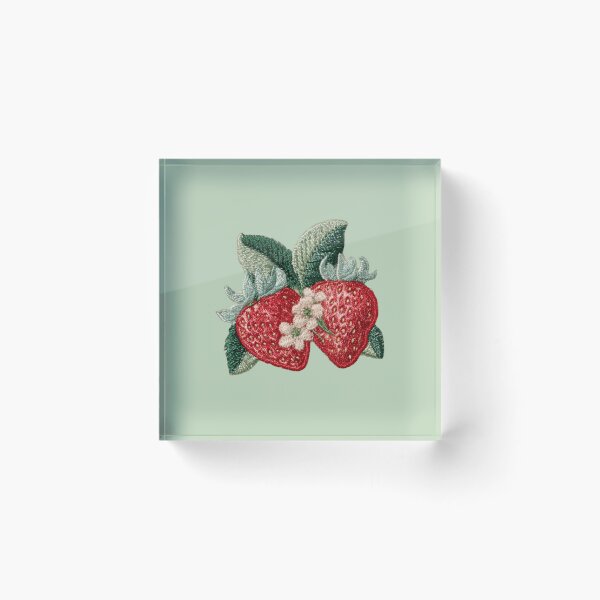Item preview, Embroidered Strawberry Blossom Patch Art designed and sold by MegaNovaArt.