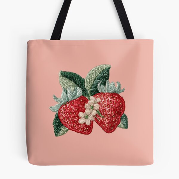 Item preview, Embroidered Strawberry Blossom Patch Art designed and sold by MegaNovaArt.