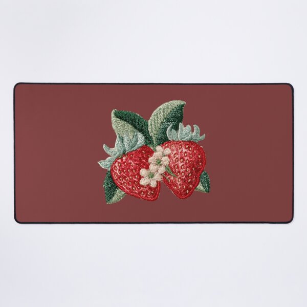 Item preview, Embroidered Strawberry Blossom Patch Art designed and sold by MegaNovaArt.