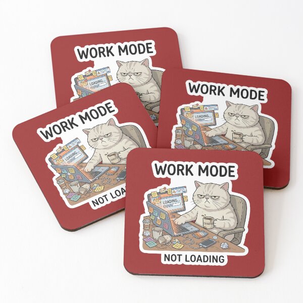 Item preview, Funny Cat Work Mode Not Loading Office Stress designed and sold by SoftAuraStudi0.