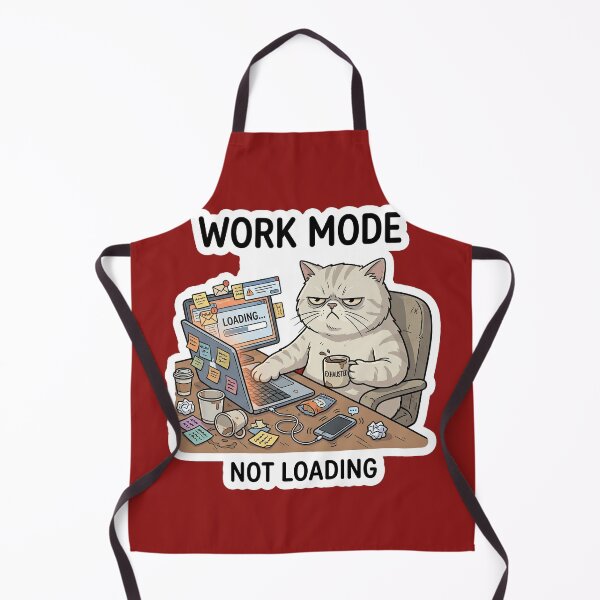 Item preview, Funny Cat Work Mode Not Loading Office Stress designed and sold by SoftAuraStudi0.