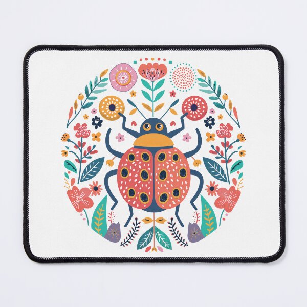 Item preview, Scandinavian Folk Art, Ladybug With Flowers designed and sold by xiao xuans.