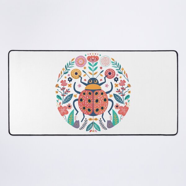 Item preview, Scandinavian Folk Art, Ladybug With Flowers designed and sold by xiao xuans.