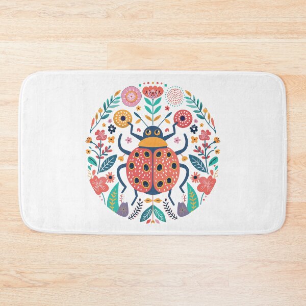 Item preview, Scandinavian Folk Art, Ladybug With Flowers designed and sold by xiao xuans.