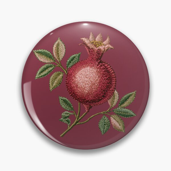 Item preview, Embroidered Pomegranate Botanical Art designed and sold by MegaNovaArt.