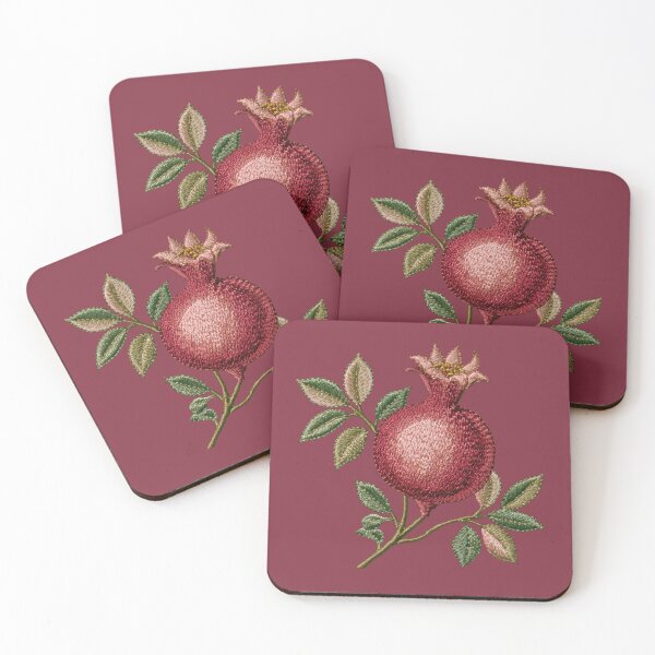Item preview, Embroidered Pomegranate Botanical Art designed and sold by MegaNovaArt.