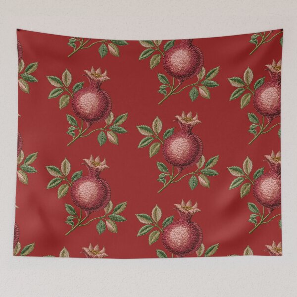 Item preview, Embroidered Pomegranate Botanical Art designed and sold by MegaNovaArt.