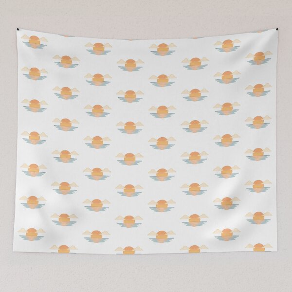 Item preview, Retro Aesthetic Ocean Sunset with Clouds designed and sold by Anne97s.