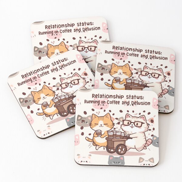 Item preview, Relationship Status Running On Coffee And Delusion Funny Cats designed and sold by alvinavery.