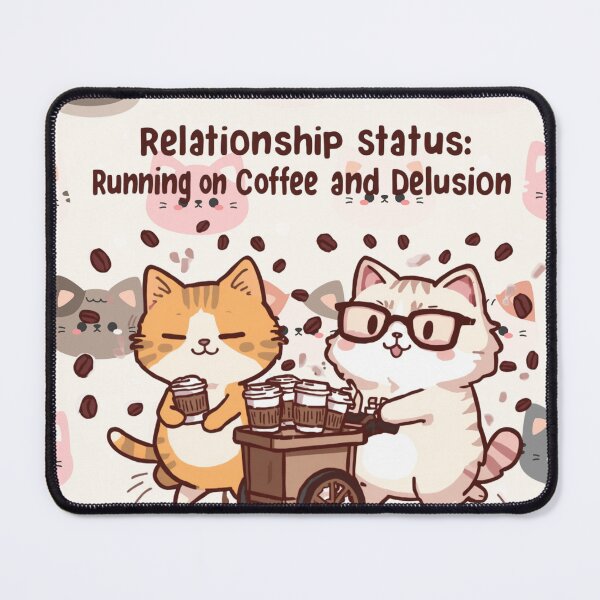 Item preview, Relationship Status Running On Coffee And Delusion Funny Cats designed and sold by alvinavery.