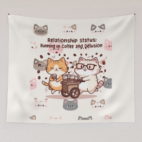 Item preview, Relationship Status Running On Coffee And Delusion Funny Cats designed and sold by alvinavery.