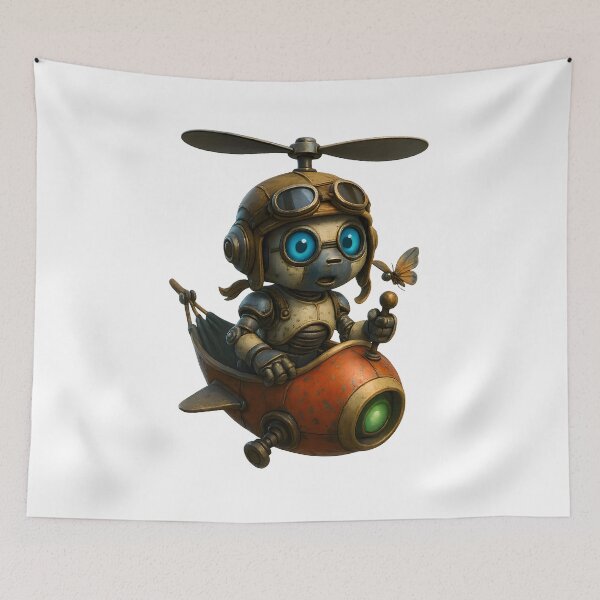 Item preview, Friendly Robot Pilot – Cute Flying Robot Design designed and sold by Yomere.