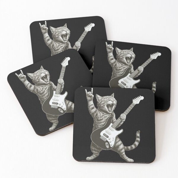 Item preview, Cat Playing Guitar Vintage designed and sold by charoen-design.