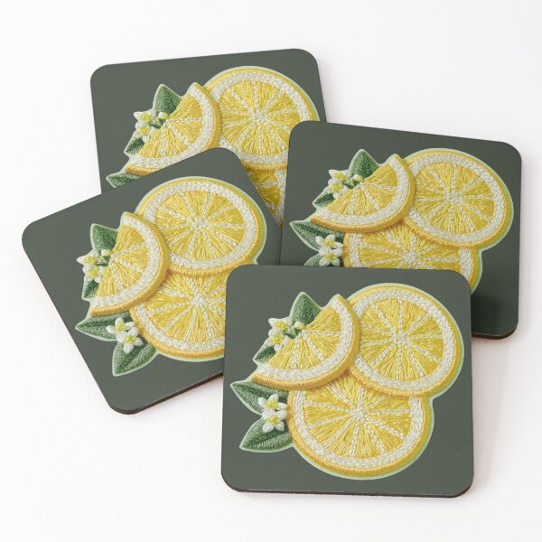 Item preview, Embroidered Lemon Slice Patch Art designed and sold by MegaNovaArt.