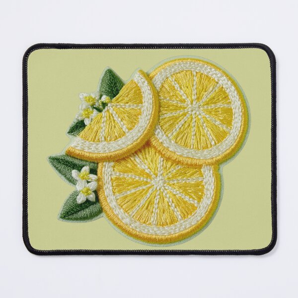 Item preview, Embroidered Lemon Slice Patch Art designed and sold by MegaNovaArt.