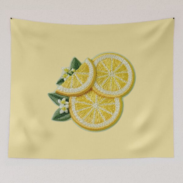 Item preview, Embroidered Lemon Slice Patch Art designed and sold by MegaNovaArt.