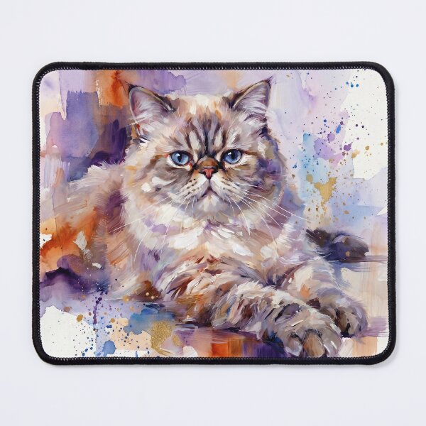 Item preview, Artistic Watercolor Portrait of a Fluffy Cat designed and sold by Paolo-Bandal.