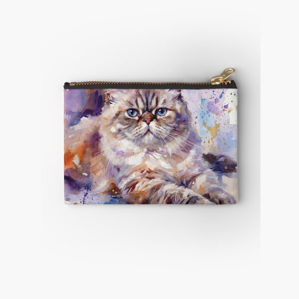Item preview, Artistic Watercolor Portrait of a Fluffy Cat designed and sold by Paolo-Bandal.