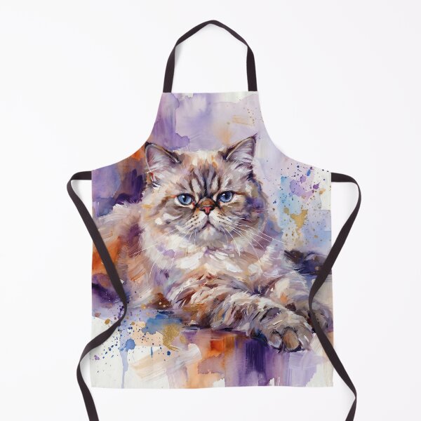Item preview, Artistic Watercolor Portrait of a Fluffy Cat designed and sold by Paolo-Bandal.